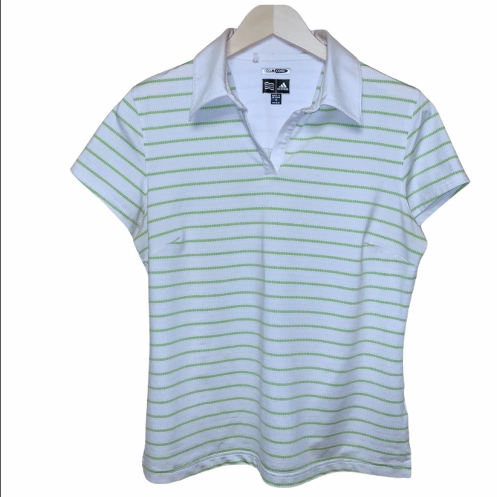 EUC Adidas Climacool Striped Polo Shirt